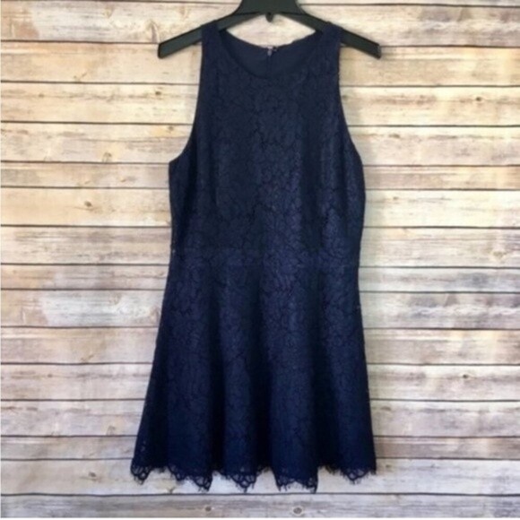 JOIE | Adisa Lace Sleeveless Mini Dress in Navy NWT Size 10 - Picture 7 of 7